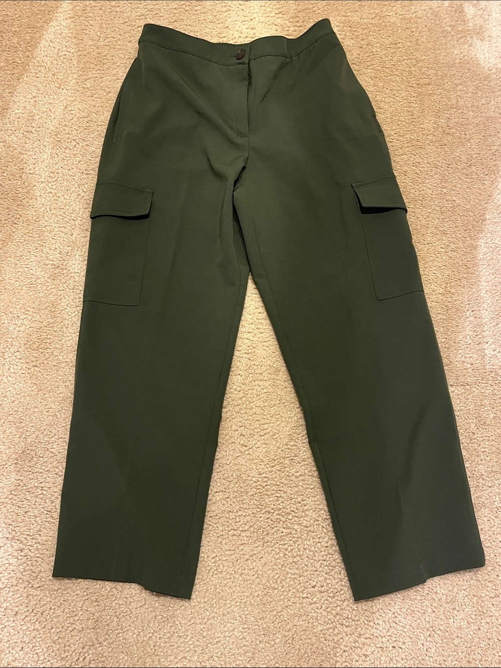 Rachel Zoe Olive Green Pull-On Wide Leg Pants